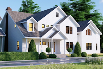 make 3d house interior design, exterior design and rendering