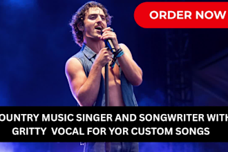 sing and write a custom acoustic country song as your male vocalist