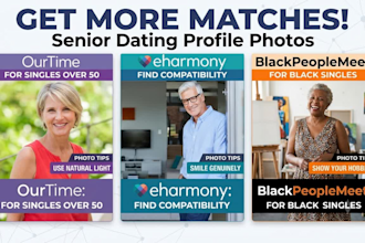 create senior dating profile photos for ourtime, eharmony, and blackpeoplemeet