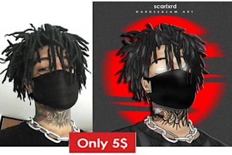 drawing you in a rapper style art like this