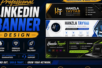 design a professional linkedin banner,  and profile banner