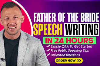 write a professional father of the bride or groom speech
