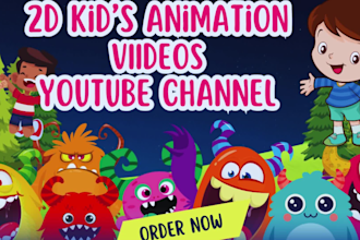 make 2d kids animation video to make income on youtube