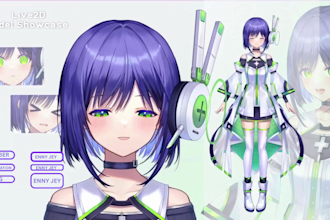 create custom male and female live2d vtuber model, vtuber rigging, anime vtuber