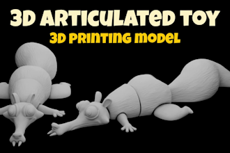 sculpt 3d articulated model, toy, flexi for 3d printing