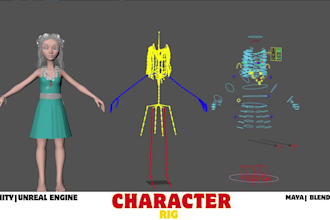 do 3d rigging and animation for maya, blender, unreal, unity