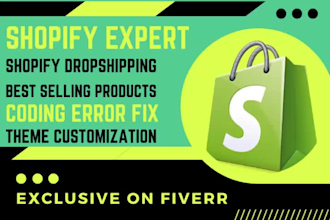 design shopify store, dropshipping store, shopify website