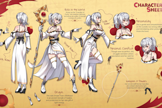 draw character design, character sheet or reference sheet, for your oc style