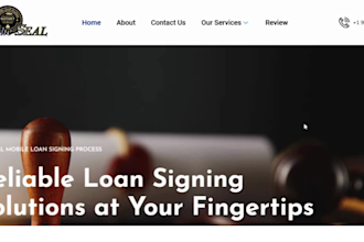 build an aesthetic notary website with live booking features, design notary logo