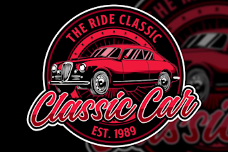 design a vintage car logo, classic, retro or any vehicle