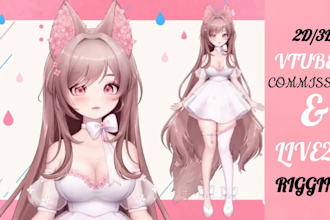 draw live2d vtuber avatar nsfw vtuber character  live2d rigging vtuber commision