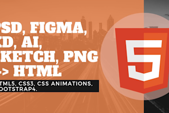 convert psd to html xd to html figma to html responsive css