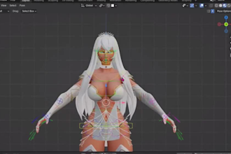 edit your 3d anime vrchat avatar, 3d vtuber model 3d gaming character modeling