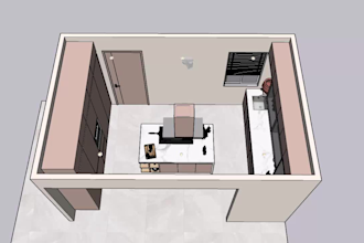 design walk in closet, wardrobe and cabinet 2d floor plan with 3d rendering