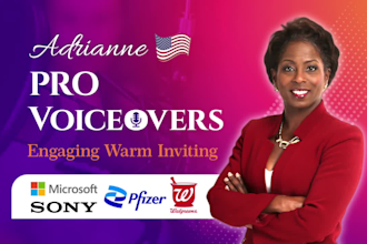 record a professional american female voice over
