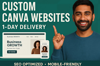 create a responsive, SEO optimized canva website or landing page in 24 hours