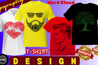 do word cloud art and typography t shirt design