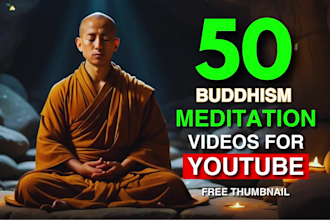 create 50 buddhism meditation video for your youtube channel