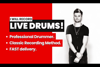 be your professional drummer for acoustic drum recording