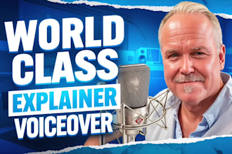 record a male voice over for your brand story video or company explainer video