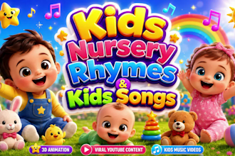 create kids learning videos, animation for kids videos, nursery rhymes for kids