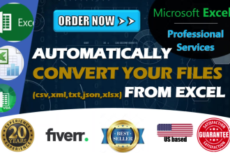 automatically convert your csv, xml, text, json, excel files