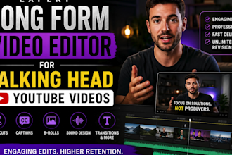 expert long form video editor for talking head youtube videos