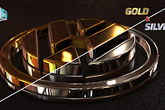 create this 3d gold or silver logo reveal