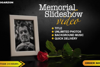 create funeral photo slideshow, memorial video in 24 hours