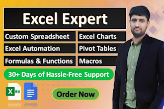 provide excel help  custom solution, automation, formula, pivot table, dashboard