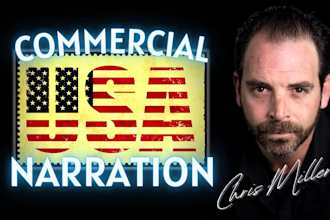be your professional american male voice over and narrator