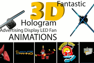 create 3d animation video for hologram fan