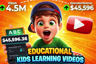 create kids learning videos, animation for kids, nursery rhymes, kids videos