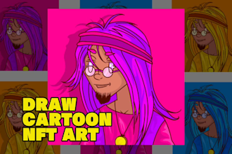 draw cartoon art for nft collection