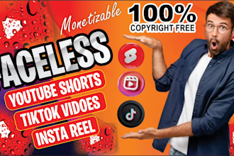 be your faceless video editor for youtube, instagram reels and tiktok vid