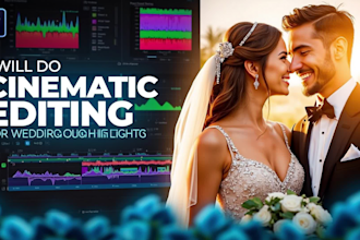 do cinematic editing for your wedding highlights
