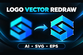 manually redraw and vectorize your logo into ai, svg, eps