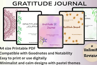 design a digital gratitude journal with aesthetic reflection pages
