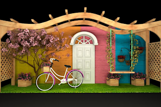 design 3d trade booth, exhibition stall, mall stall and setup, booth designs