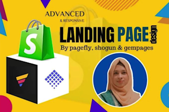 design shopify landing page,product landing page by pagefly, gempages,ecomposer