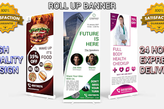design high quality creative roll up banner, retractable banner