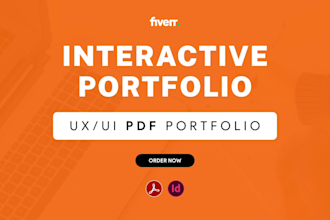 design an interactive UX UI portfolio on a PDF