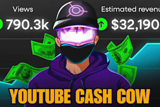 set up making money channel, youtube video, cash cow automation