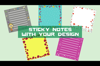 design your sticky notes, note pads and other stationary