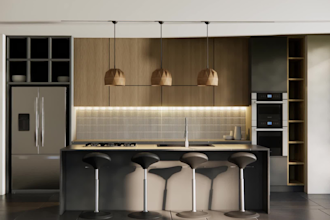 design and render kitchen interior design