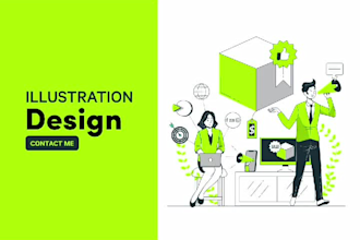 create amazing flat vector 2d illustration