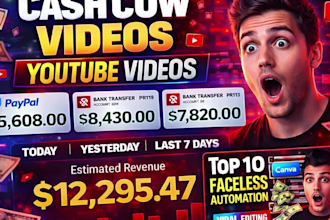 create automated top 10 faceless videos for cashcow youtube channel