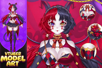 design your live2d vtuber model art ready to rigging in anime style