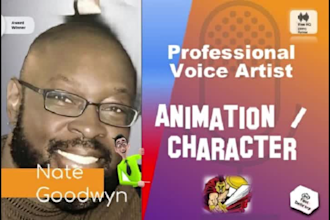 record a deep, commander, voice command, animation character voice
