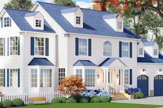 do realistic 3d house exterior modeling and rendering